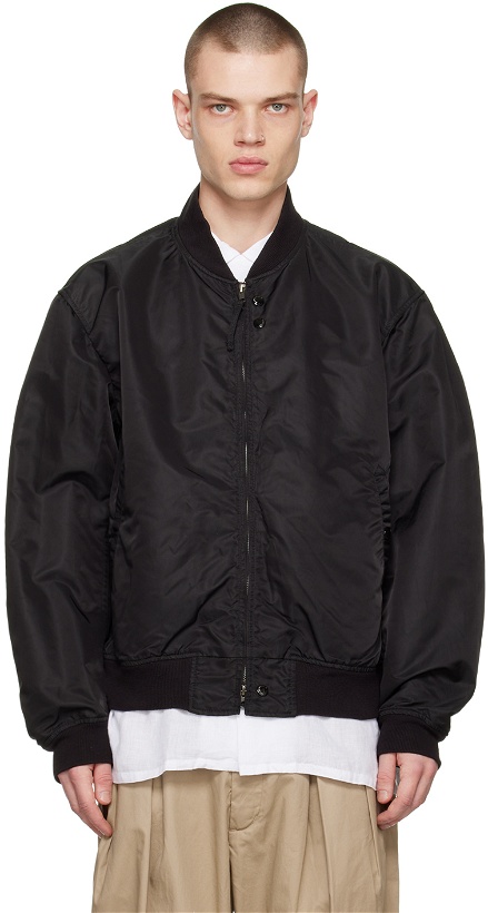 Photo: Engineered Garments Black Rib Trim Bomber Jacket