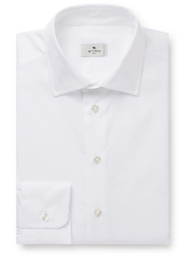 Photo: ETRO - Slim-Fit Paisley-Jacquard Cotton Shirt - White