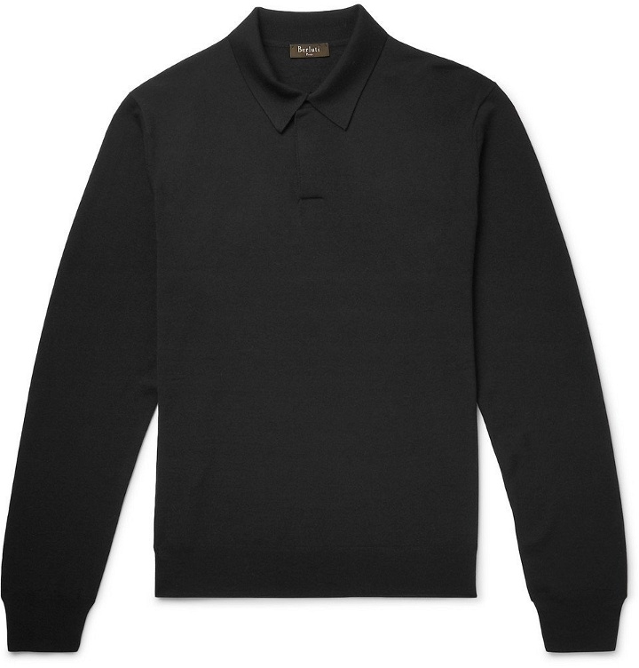 Photo: Berluti - Wool Polo Shirt - Men - Black