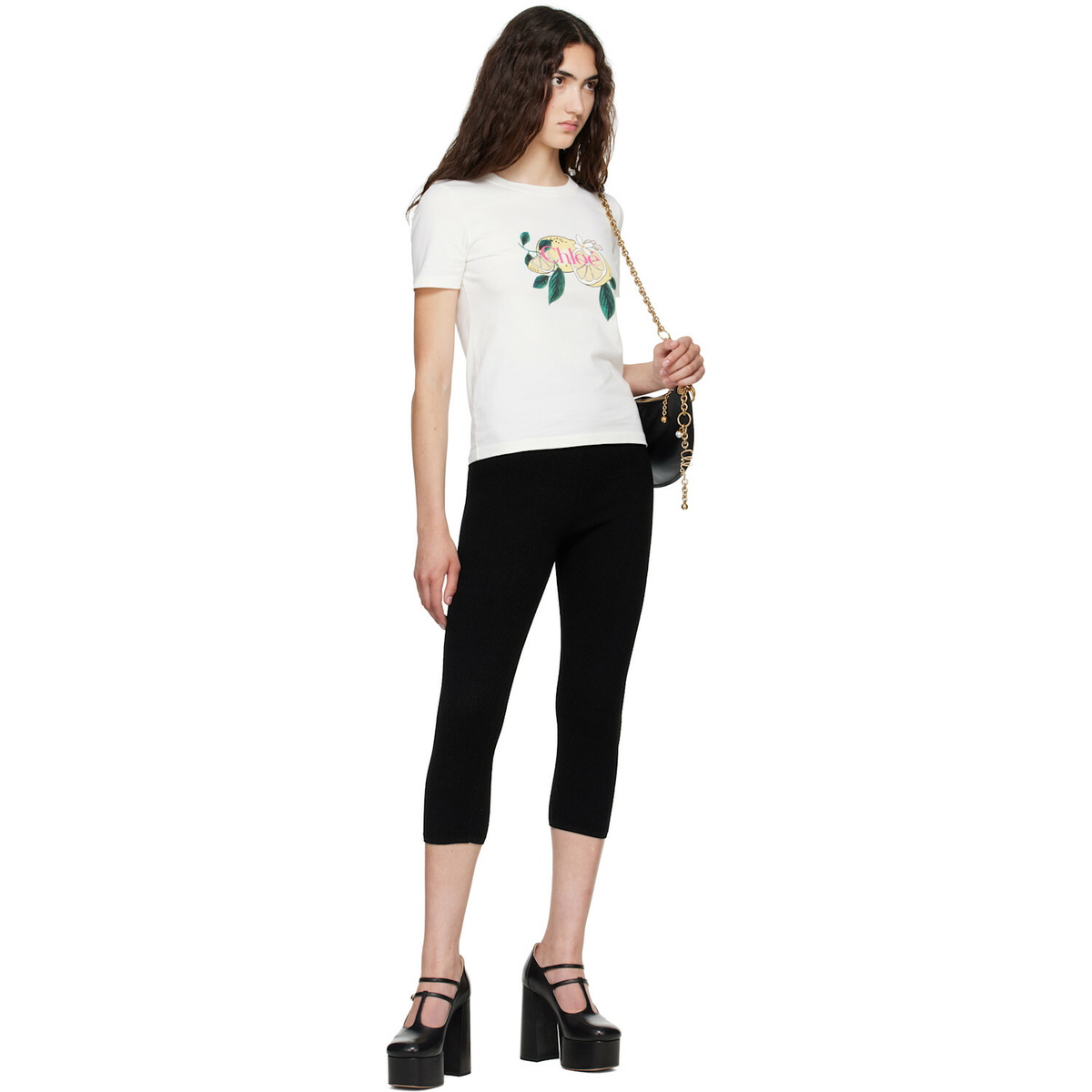 Chloé White Crew-Neck Logo T-shirt