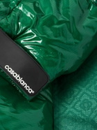 Casablanca - Logo-Jacquard Canvas-Trimmed Quilted Nylon-Ripstop Hooded Down Jacket - Green