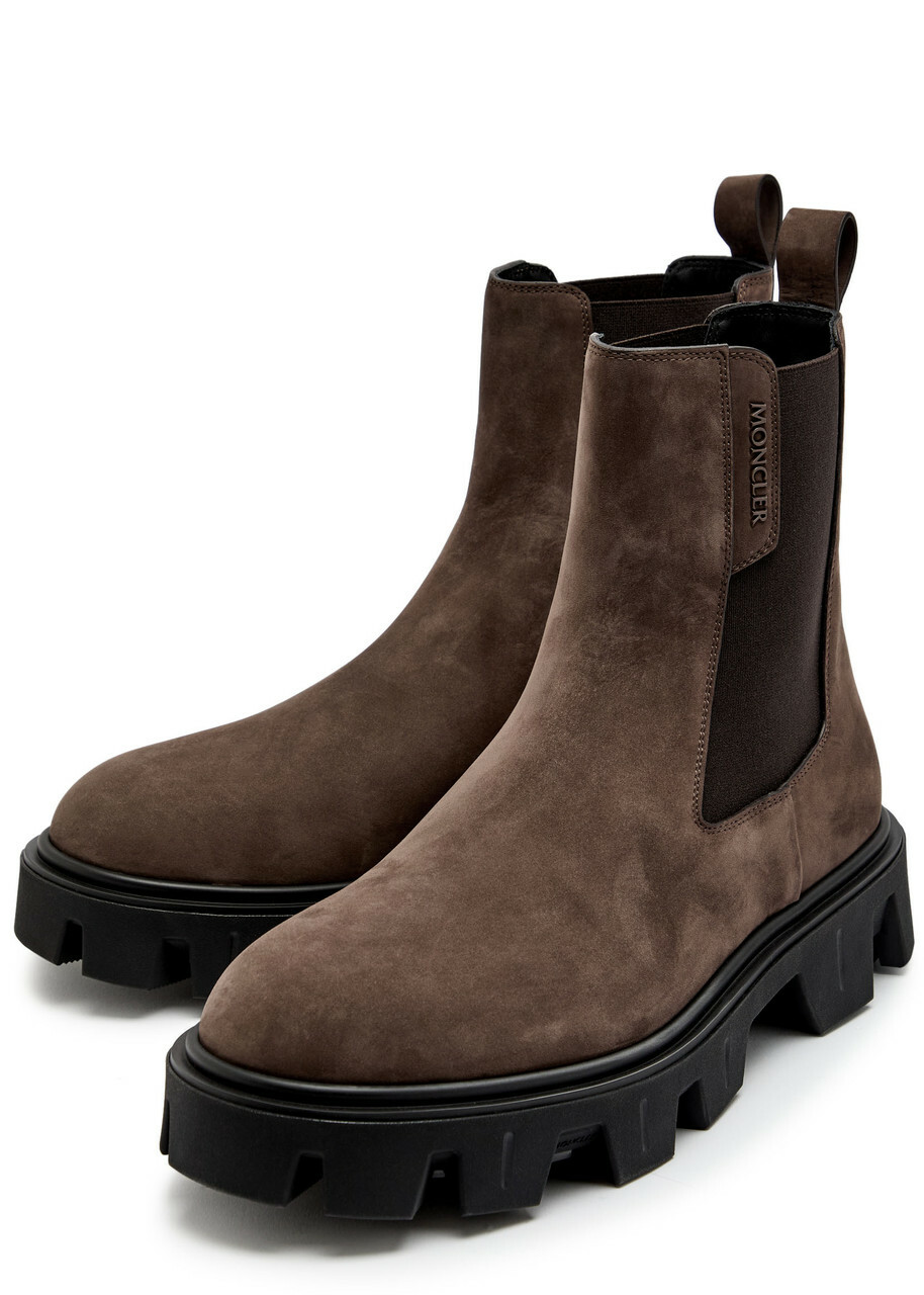 Moncler Peak City Suede Chelsea Boots Brown