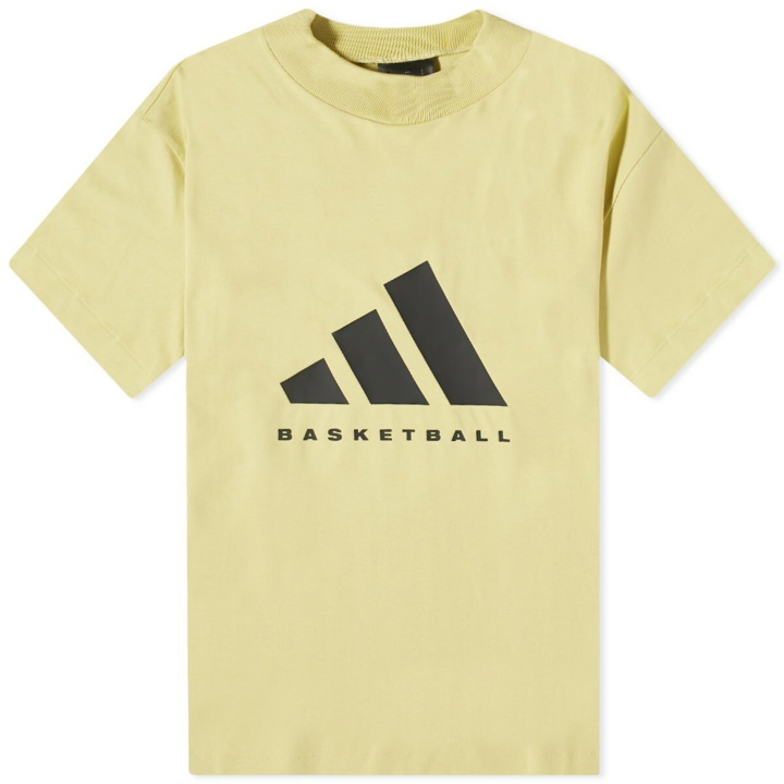 Photo: Adidas Basketball Logo T-Shirt in Halo Gold