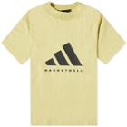 Adidas Basketball Logo T-Shirt in Halo Gold