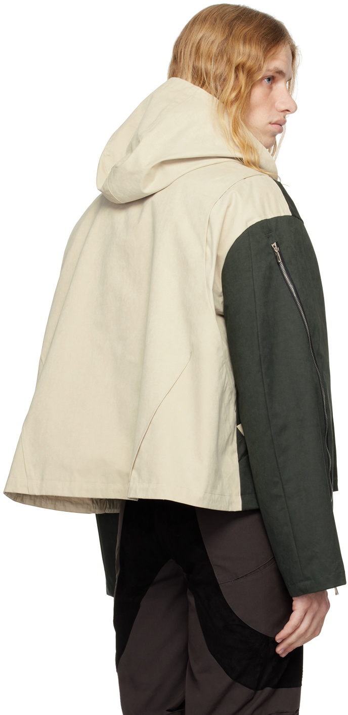 CMMAWEAR Khaki & Beige Hooded Ventilation Jacket