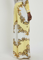 Alice + Olivia Ojai Printed Wide-leg Georgette Trousers Yellow