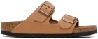 Birkenstock Tan Arizona Faux-Leather Sandals