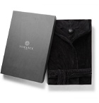 Versace - Logo-Jacquard Cotton-Terry Hooded Robe - Black