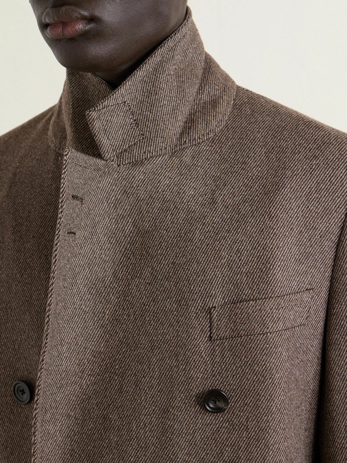 Thom Sweeney - Double-Breasted Wool-Twill Overcoat - Brown