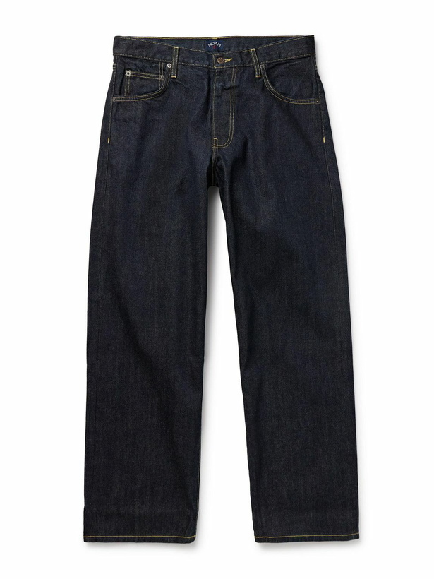 Photo: Noah - Stovepipe Wide-Leg Selvedge Jeans - Blue