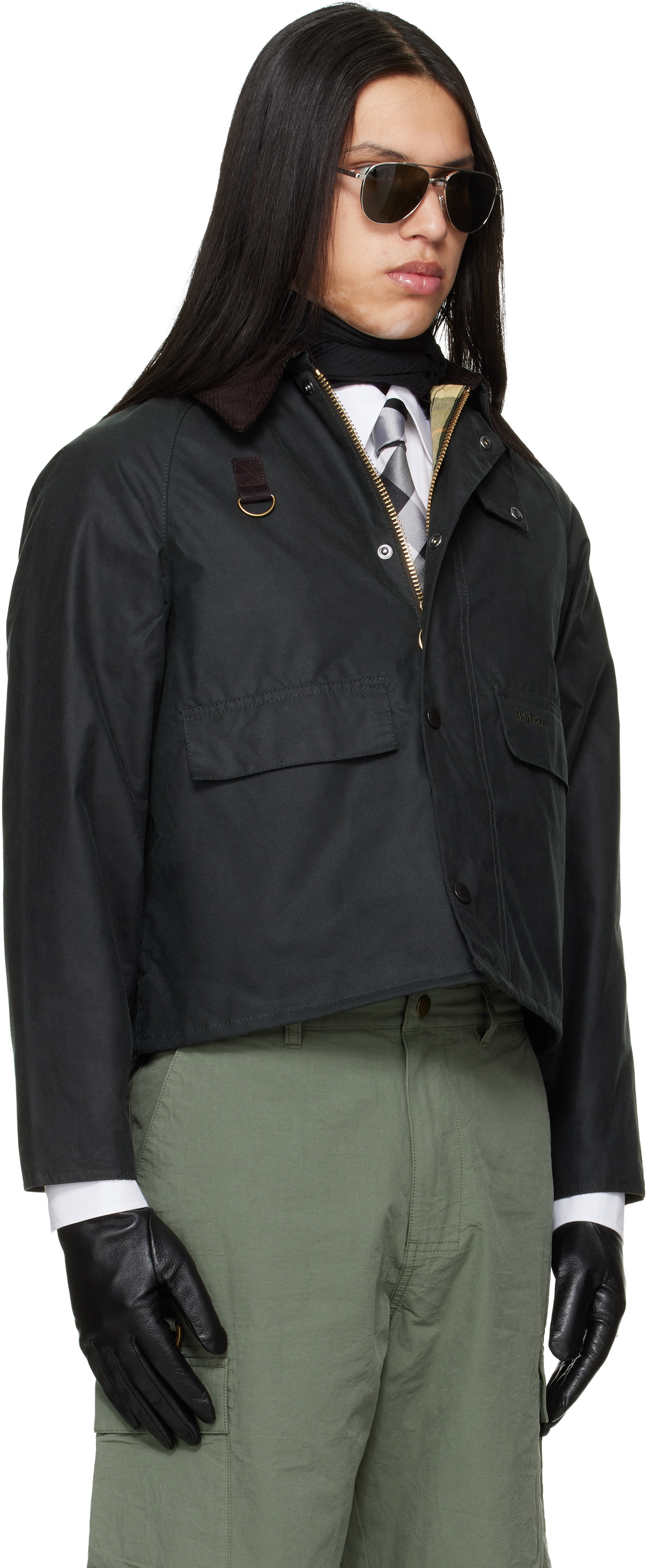 Barbour Green Spey Slim Waxed Jacket