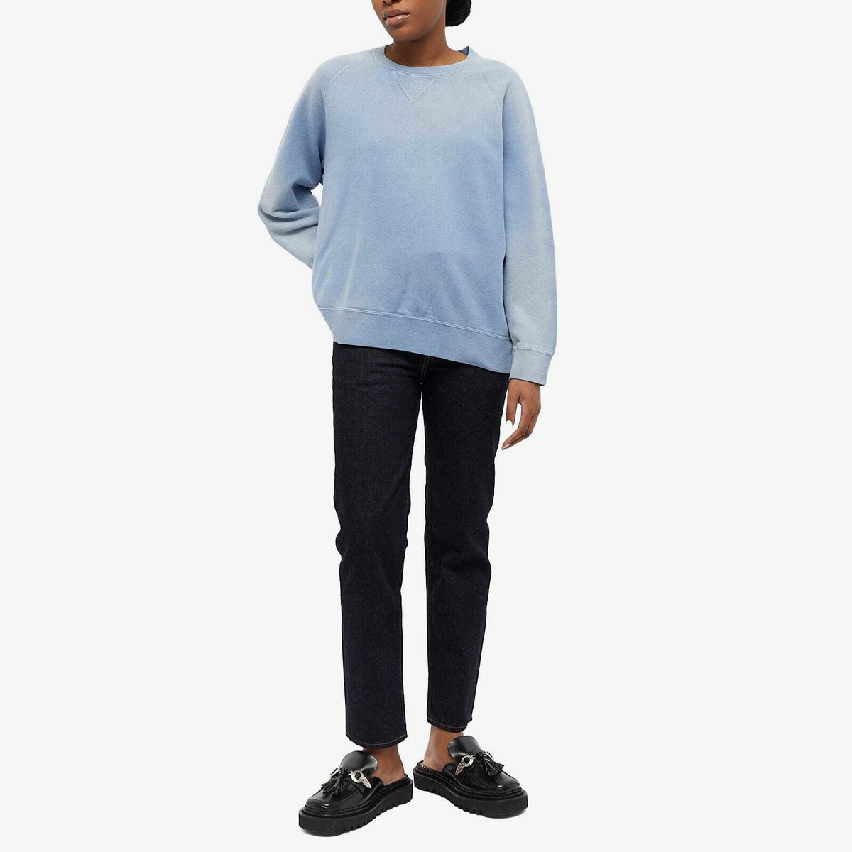 21SS VISVIM AMPLUS SWEAT 3/4 ネイビー サイズ3 Visvim Women's Amplus Crew Long Sleeve Sweat in Blue Visvim