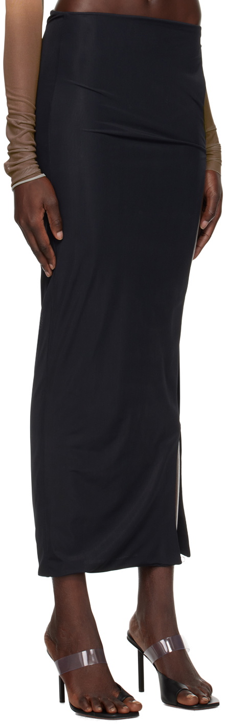 Jade Cropper Black Cut Out Midi Skirt
