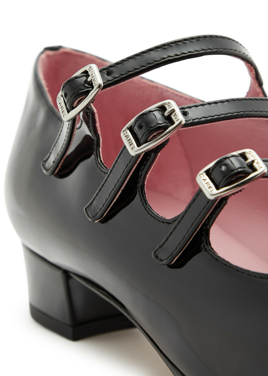 Carel Ariana Patent Leather Mary Jane Flats Black