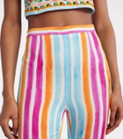 Dolce&Gabbana Striped silk-blend leggings