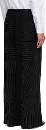 Glass Cypress Black Anatomical BORO Multipleat Trousers
