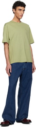 Maison Kitsuné Green Embossed Profile Fox Oversize T-shirt