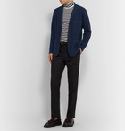 Mr P. - Navy Unstructured Textured-Knit Virgin Wool and Cotton-Blend Blazer - Blue