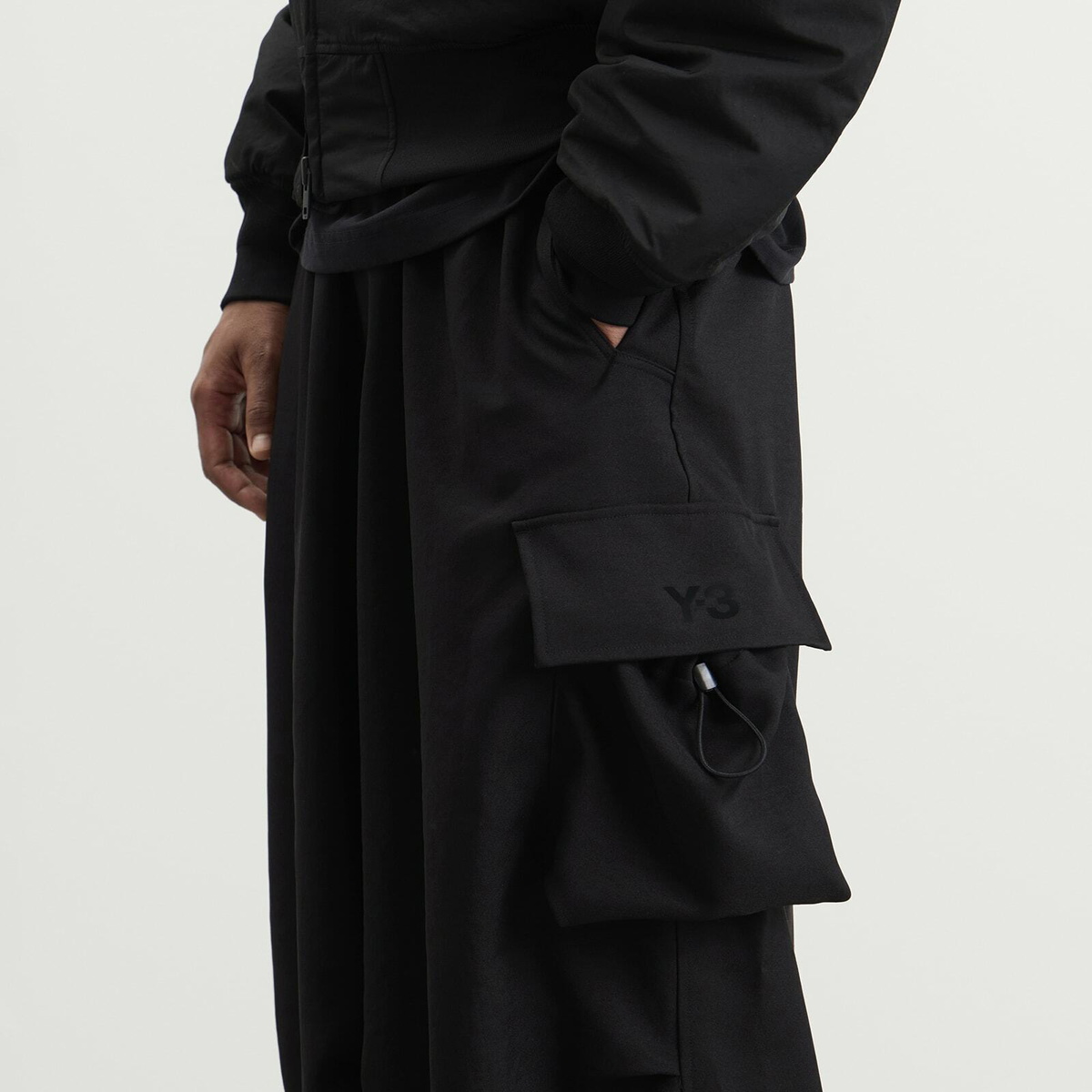 Y-3 Men's Sport Uniform Wide Cargo Pants in Black