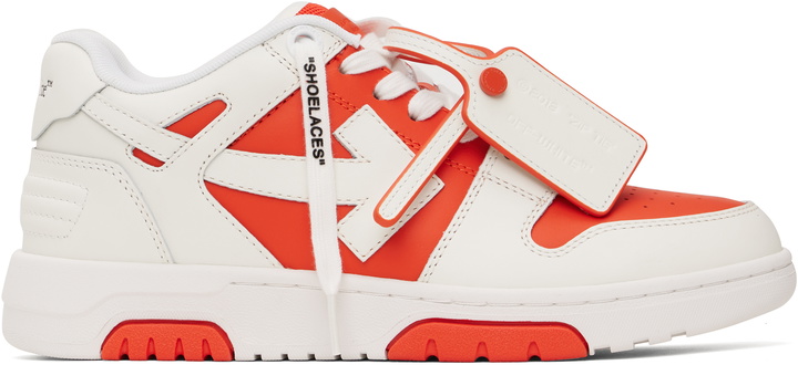 Photo: Off-White Orange & White Out Of Office Sneakers