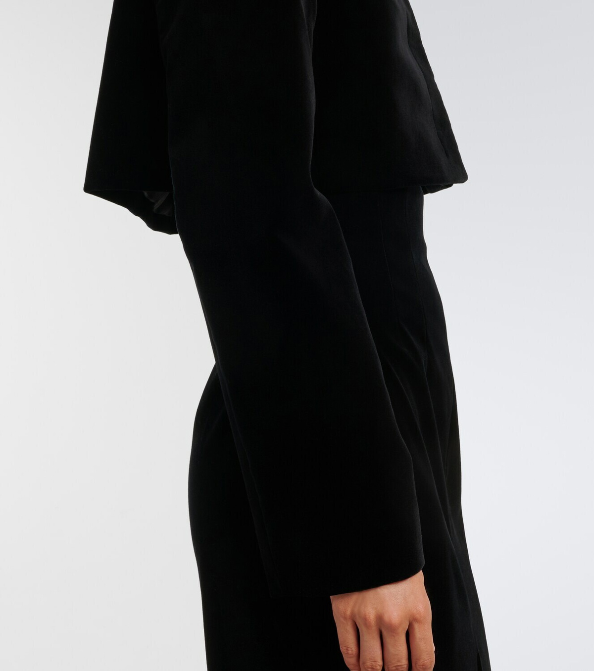 Khaite Samo floral-appliqué cropped velvet jacket