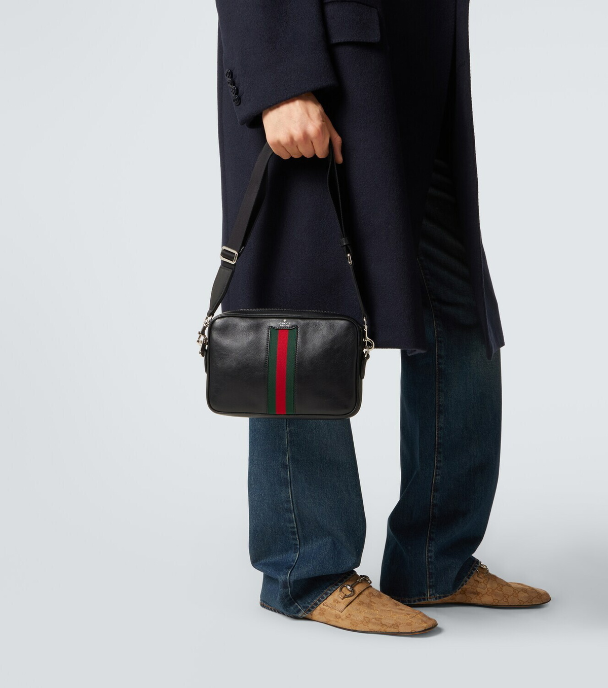Gucci Web Trademark Small leather crossbody bag