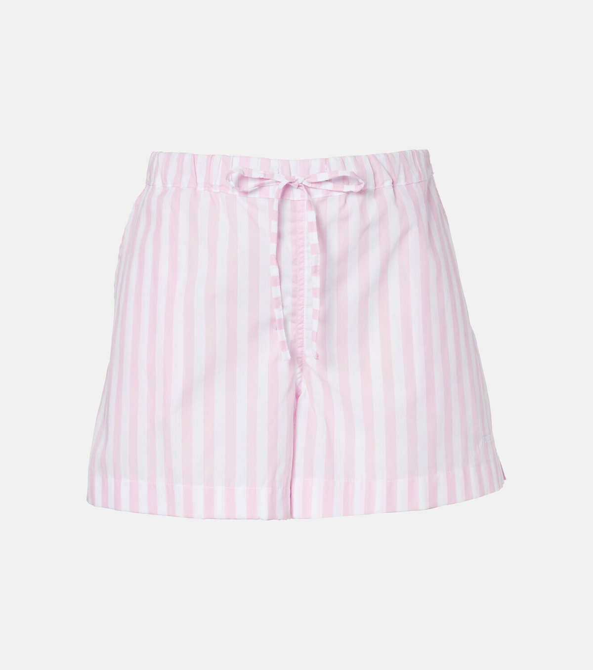 Hunza G Embroidered striped cotton poplin shorts