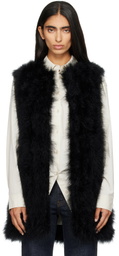 Yves Salomon Black Turkey Feather Vest