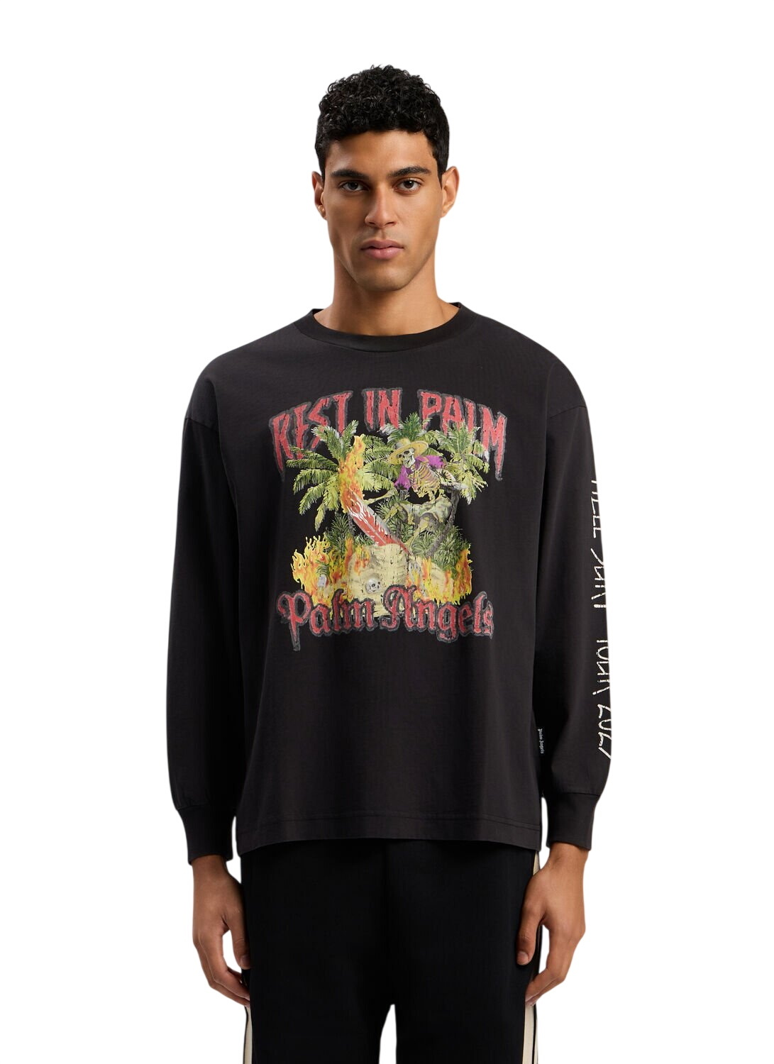Palm Angels Dollar Graphic Long Sleeve T-Shirt Palm Angels