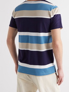 Armor Lux - Logo-Appliquéd Striped Cotton-Jersey T-Shirt - Blue