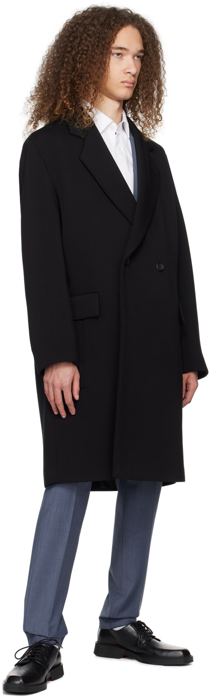 Hugo Black Double-Breasted Coat