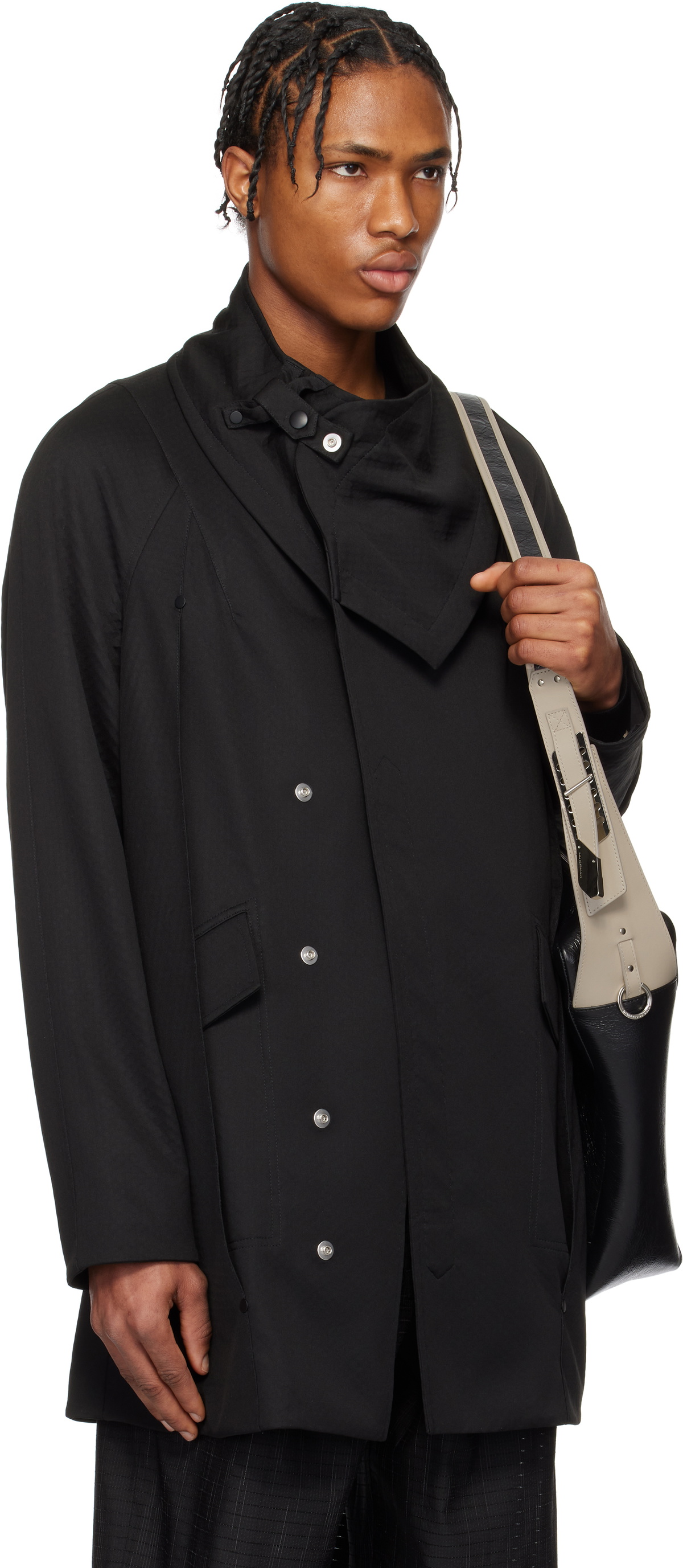 Kiko Kostadinov Black Riadis Pleated Coat Kiko Kostadinov