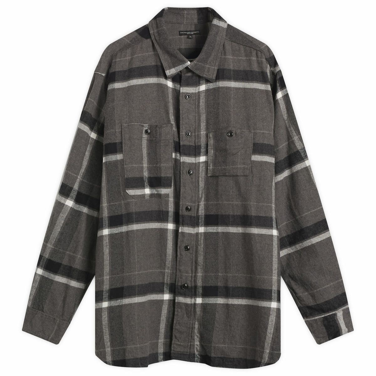 Engineered Garments Men's Classic Shirt in Black/Grey Block