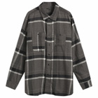 Engineered Garments Men's Brushed Big Plaid Work Shirt in Grey/Black