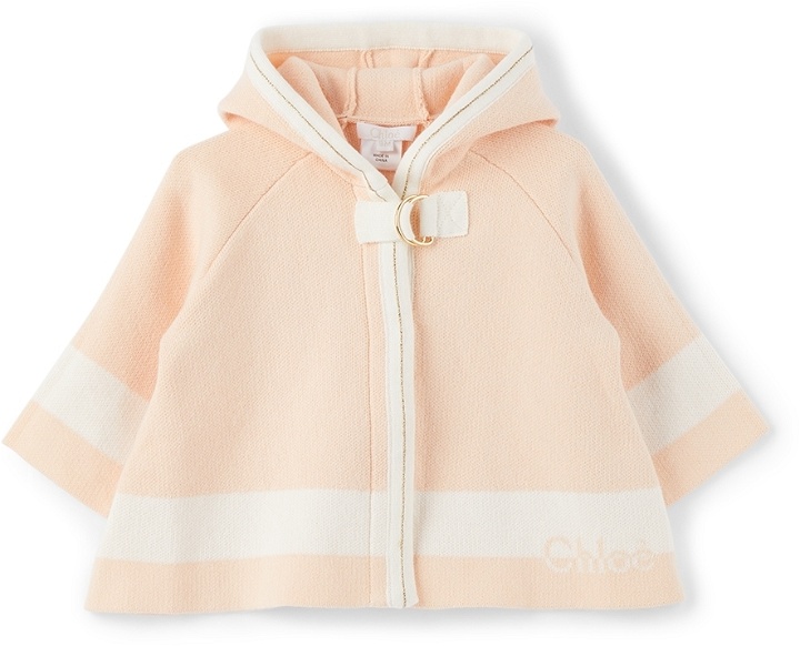 Photo: Chloé Baby Pink & White Knit Hooded Jacket