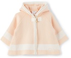 Chloé Baby Pink & White Knit Hooded Jacket