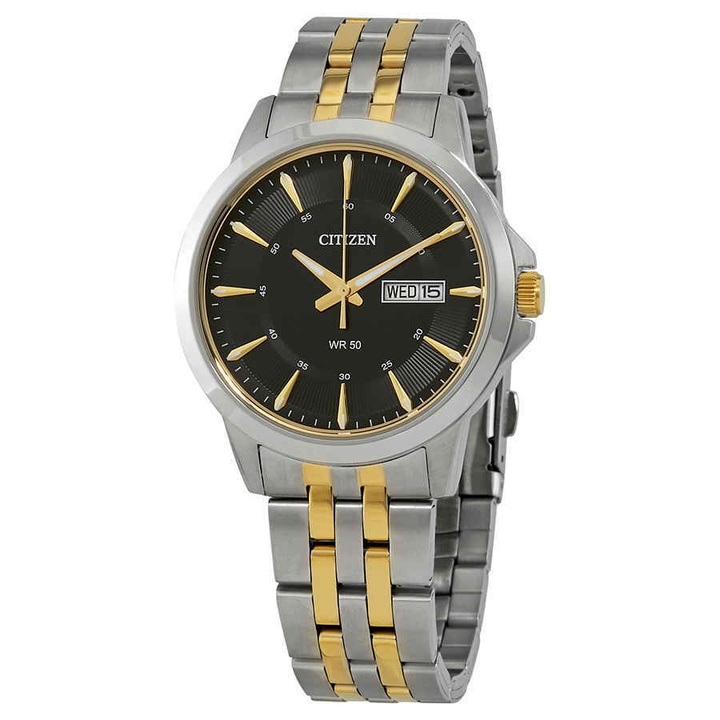 Photo: Citizen Quartz Black Dial Two-tone Mens Watch BF2018-52E