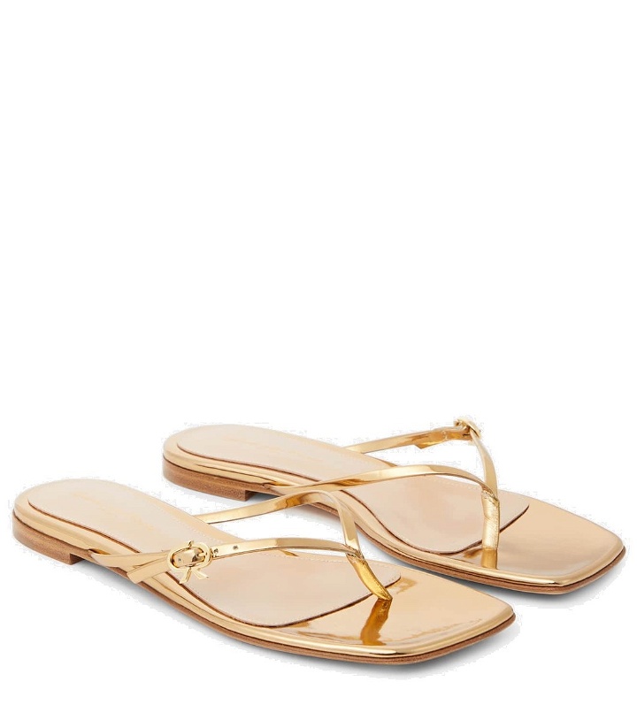 Photo: Gianvito Rossi Mirrored leather thong sandals