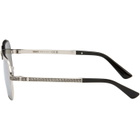 Versace Silver Greca Flow Navigator Sunglasses