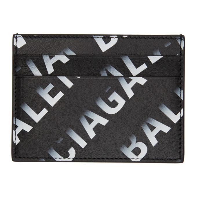 Photo: Balenciaga Black and White Gradient Logo Cash Card Holder