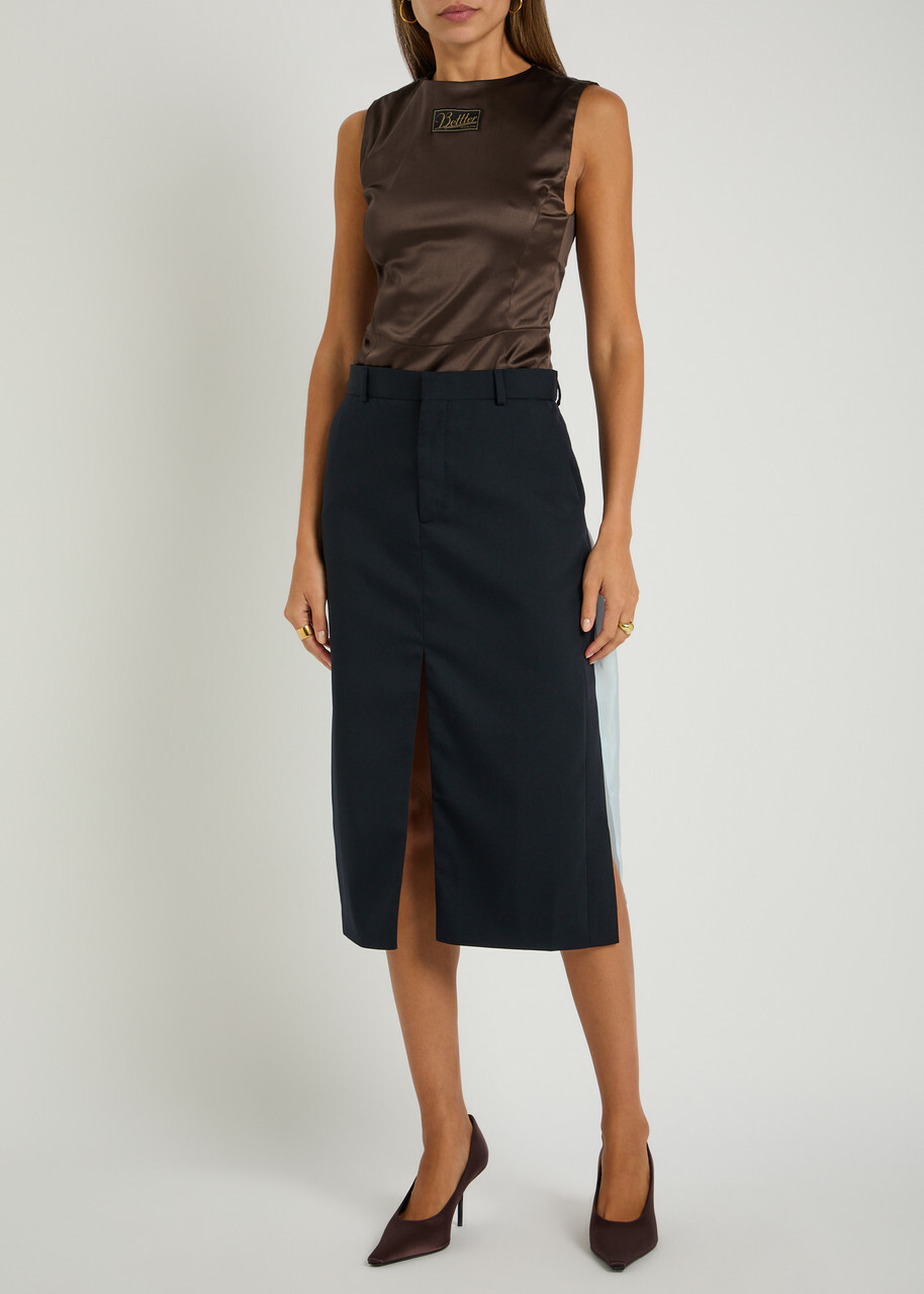 Bettter Smoked Stretch-satin Bodysuit Dark Brown