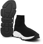Balenciaga - Speed Sock Stretch-Knit Slip-On Sneakers - Black