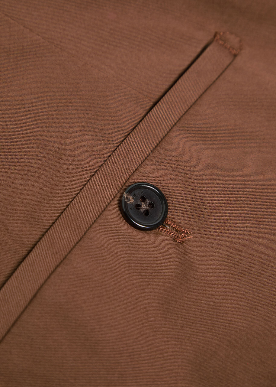 Slowear Tapered-leg Stretch-cotton Trousers Brown