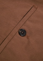 Slowear Tapered-leg Stretch-cotton Trousers Brown