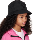 Stone Island Junior Kids Black Embroidered Bucket Hat