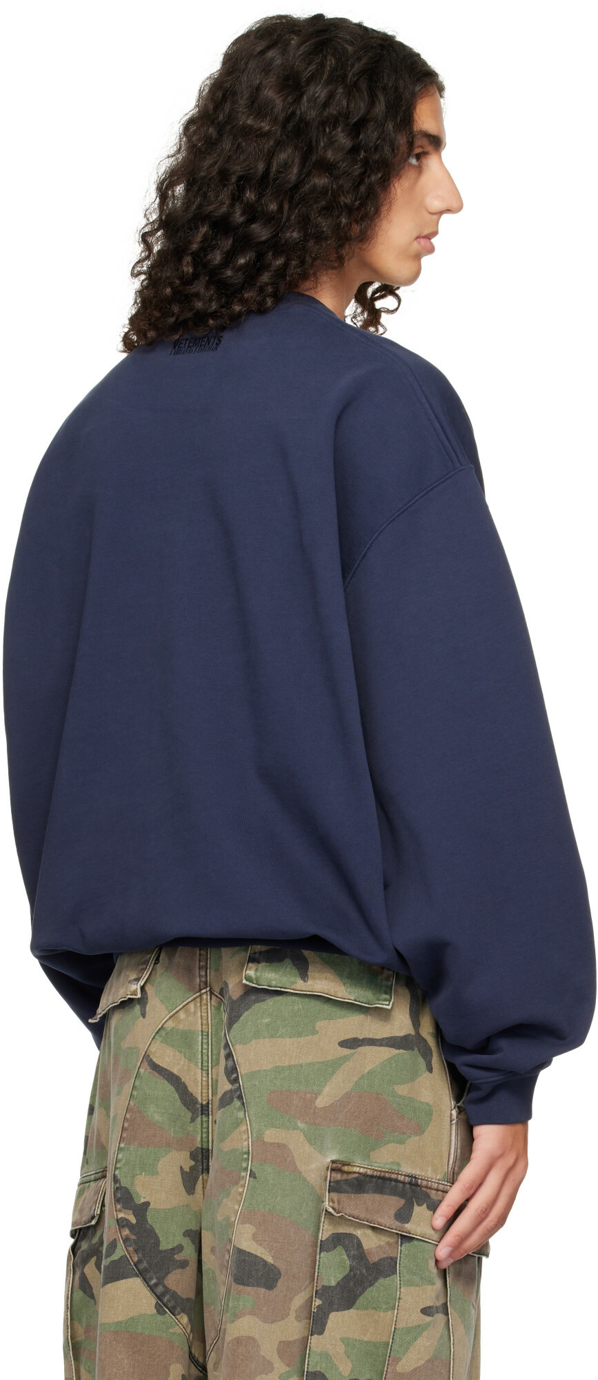 VETEMENTS Navy 'L-esbian' Oversized Sweatshirt