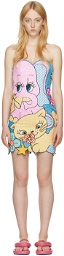 Moschino Multicolor Menagerie Couture Bustier Dress
