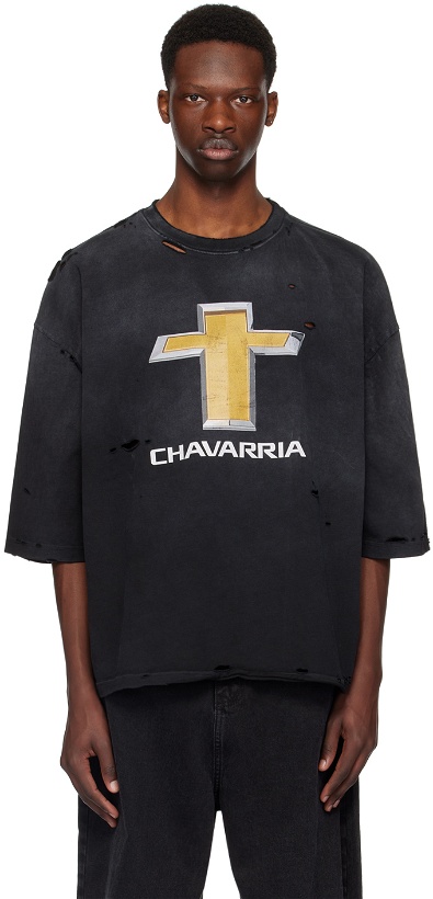 Photo: WILLY CHAVARRIA Black Distressed T-Shirt
