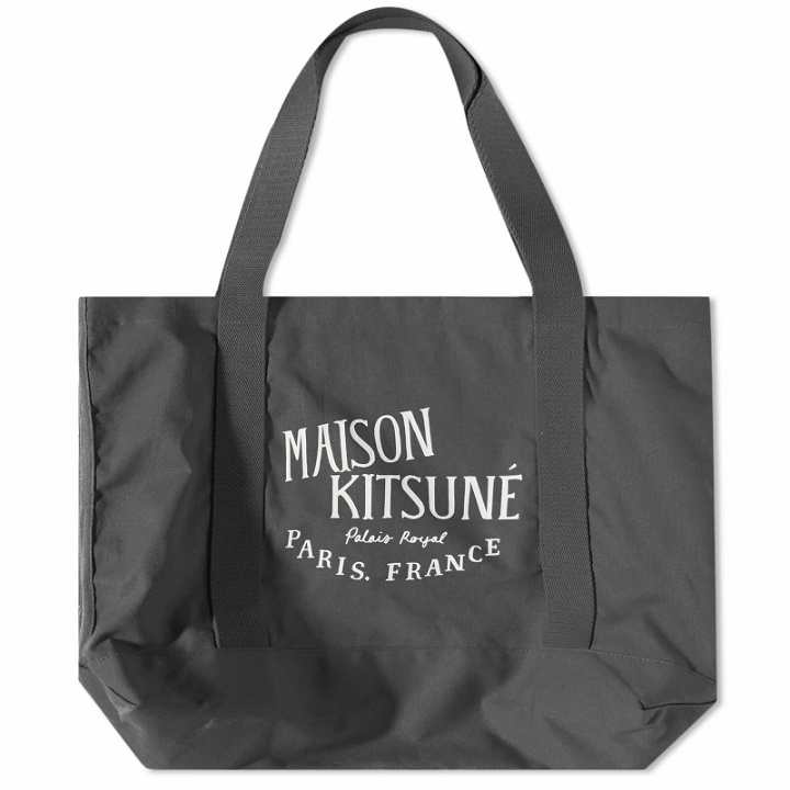 Photo: Maison Kitsuné Men's Palais Royal Shopping Bag in Black
