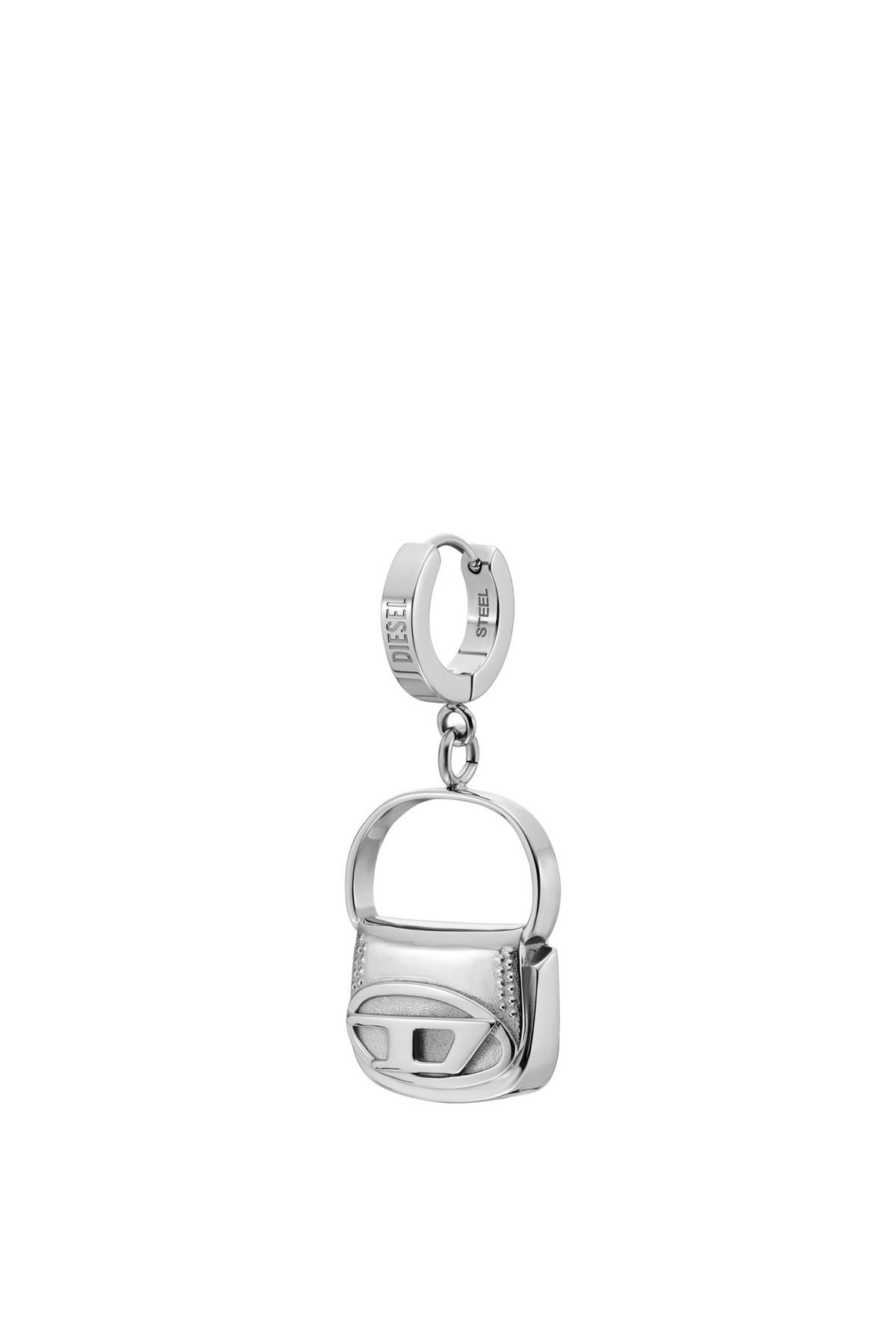 Diesel Stainless steel drop earring - Earrings - Unisex - Silver